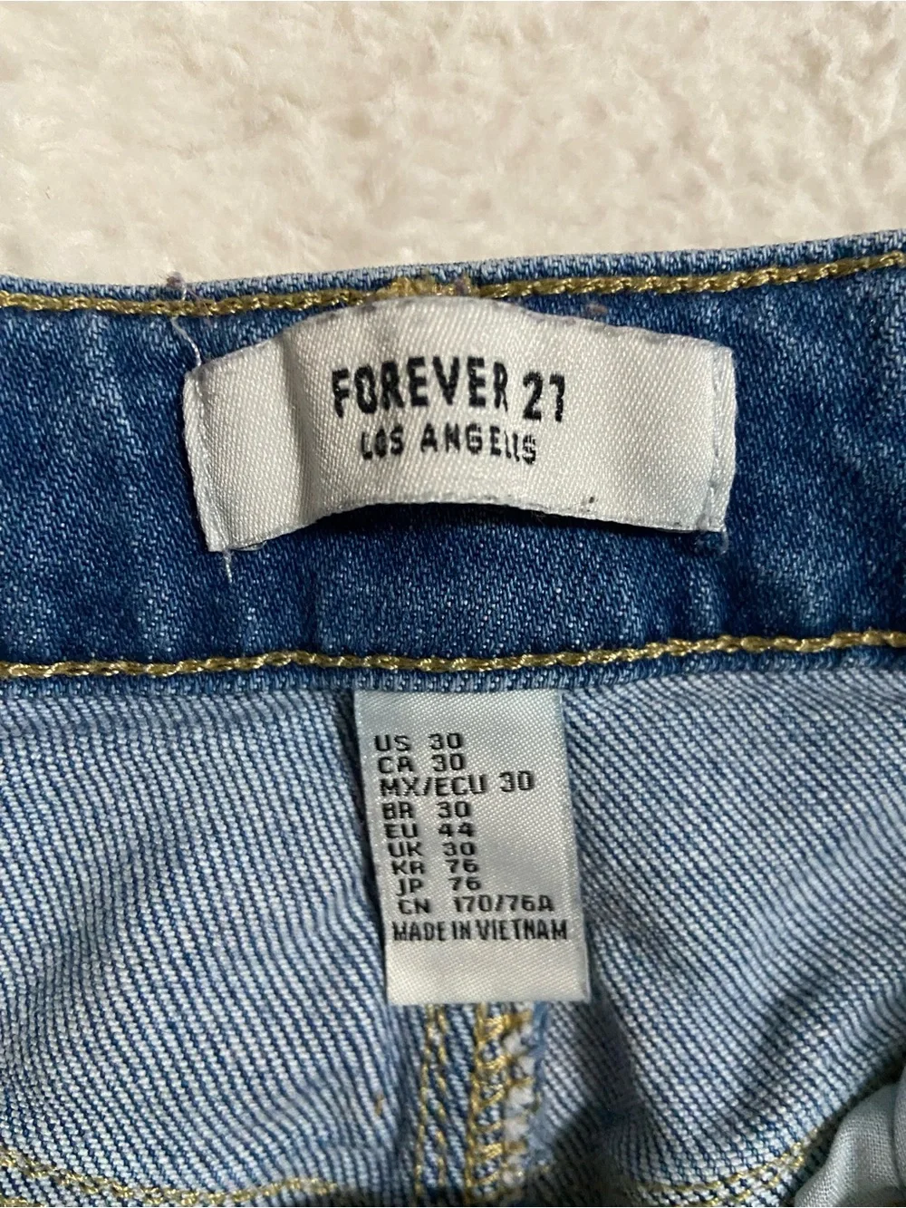 Forever 21 Distressed Denim Jean Shorts - Blue